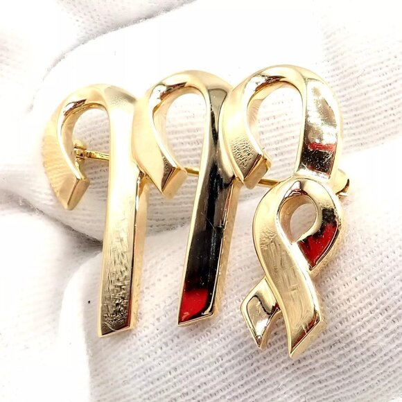 Authentic! Tiffany & Co Paloma Picasso 18k Yellow Gold Zodiac Virgo Pin Brooch - Picture 4 of 10
